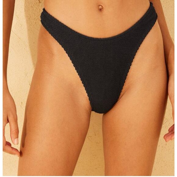 Women's Pucker Textured Low-Rise Extra High Leg Extra Cheeky Bikini XL New - Picture 1 of 3